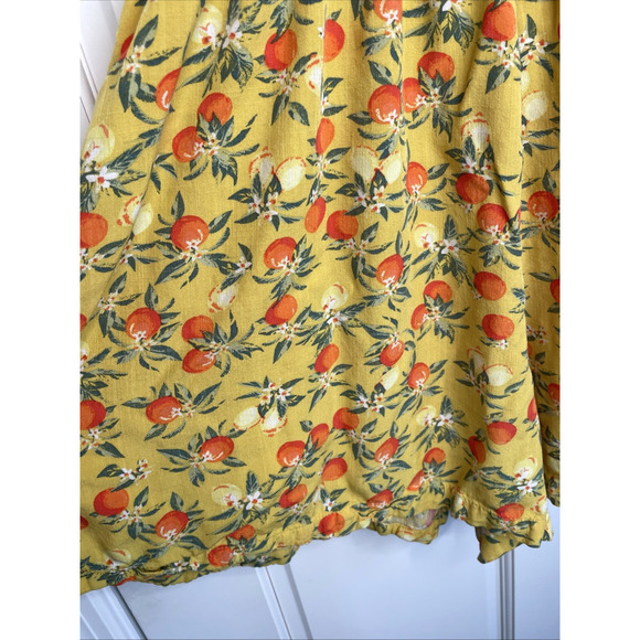 Wild Fable Women's Boho Citrus Sleeveless Romper Sz L Retro Pinup Flowy Smocking - Picture 9 of 13